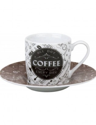 Ensemble tasse et sous-tasse - Coffee