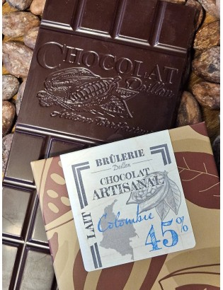 Tablette Colombie Chocolat Lait 45% Bean...